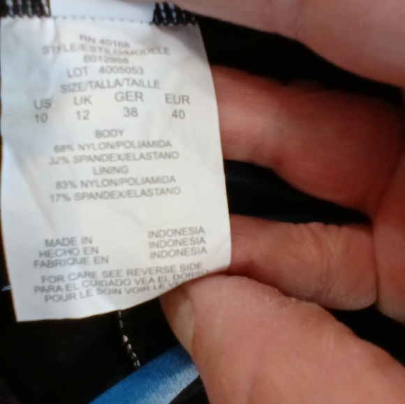 Magicsuit By Miraclesuit Black Blue One Piece Slimming Sexy Swimsuit Size 10 - Picture 8 of 8